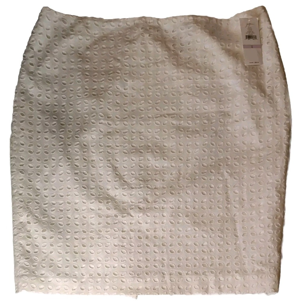 Nee Josephine White Slit Skirt Floral Lace Lined Zip Closure Womens Size 6 New‎